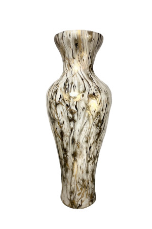 Vase marbré doré émaillé 22x22x53 cm