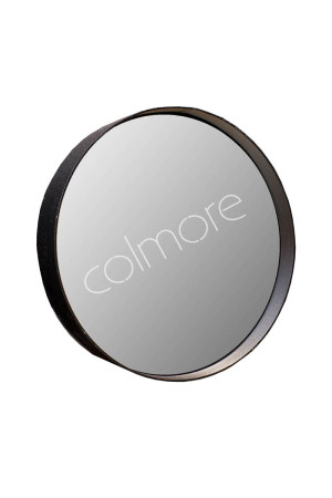Miroir rond en acier noir 75x75 cm