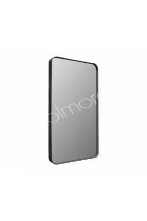 Miroir rectangulaire en acier noir 50x90x5 cm