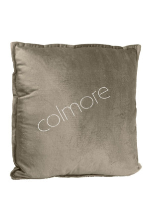 Coussin carré taupe uni 50x50 cm