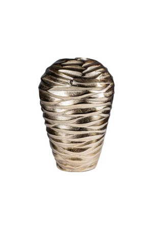 Vase aluminium couleur bronze 21x21x30 cm