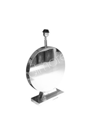 Pied de lampe rond inox chromé 30x13x59 cm