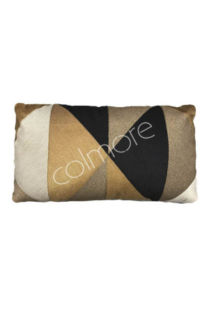 Coussin rectangulaire noir et doré 35x60 cm