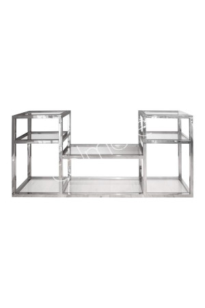 Console en verre et inox poli 160x40x76 cm