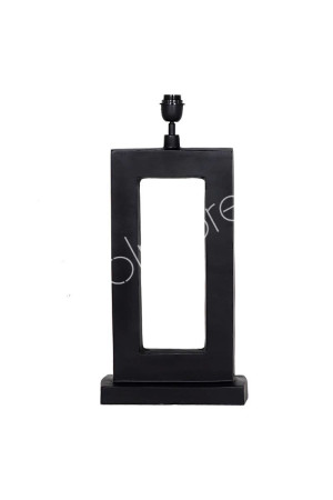 Pied de lampe rectangulaire en alu noir mat 33x12x68 cm