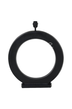 Pied de lampe cercle en fonte d'aluminium noir mat 52x13x63 cm