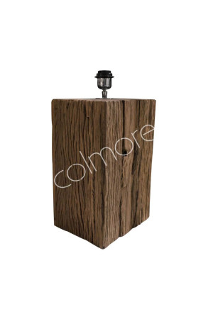 Pied de lampe cubique en bois recyclé 25x20x40 cm