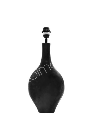 Pied de lampe arrondi en bois de manguier noir 24x10x53 cm