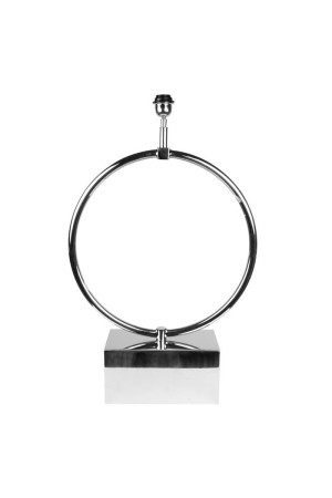 Pied de lampe cercle en inox chromé 51x16x80 cm