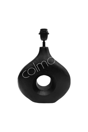 Pied de lampe donuts en bois de manguier noir 30x10x39 cm