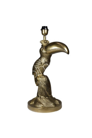 Pied de lampe perroquet en fonte d'aluminium bronze 33x26x63 cm