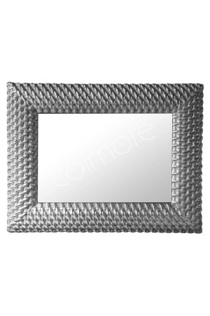 Miroir rectangulaire argenté en polyuréthane 127x97x7 cm