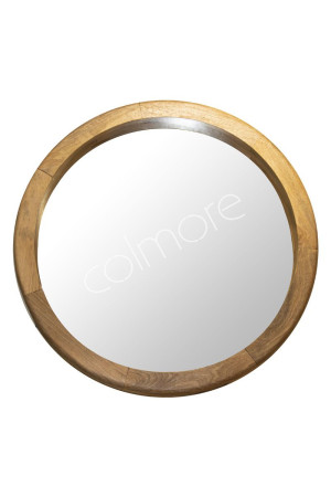 Miroir rond en bois de manguier 90x90 cm