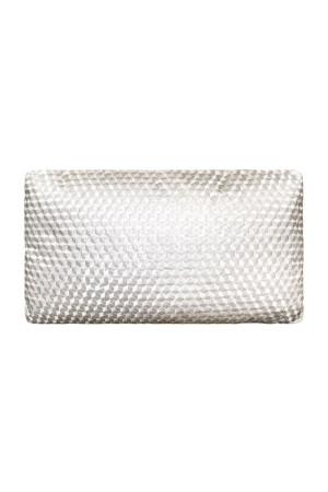 Coussin rectangulaire blanc brillant à motifs géométriques 60x35 cm