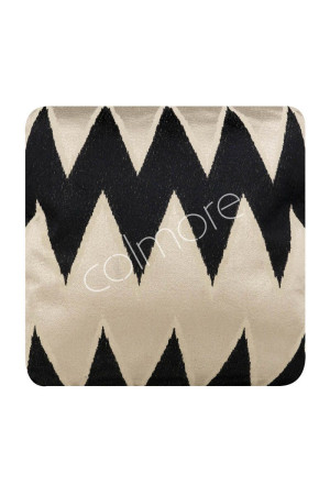 Coussin carré beige et noir zigzag 50x50 cm