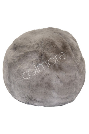 Coussin boule gris fausse fourrure 36x36x36 cm