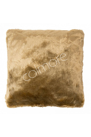 Coussin carré beige fausse fourrure 45x45 cm