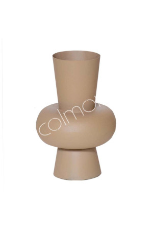 Vase en acier taupe mate 24x24x36 cm