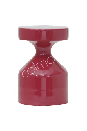 Bout de canapé fuchsia acier émail 30x30x44