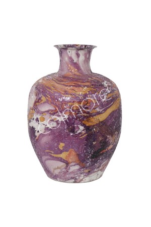 Vase mosaïc lila acier 33x33x49