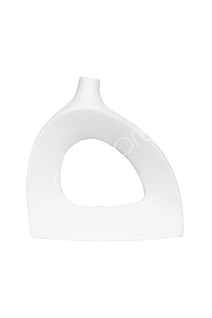 Vase aluminium blanc 20x7x21