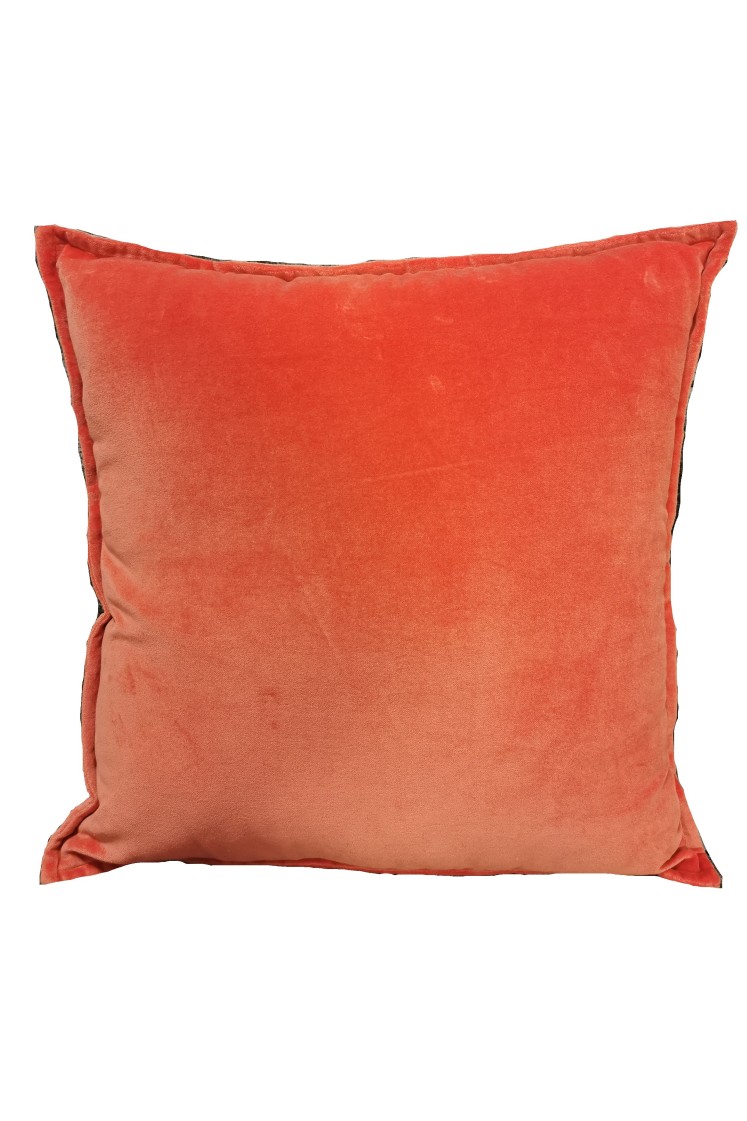 Coussin carré orange uni 50x50 cm