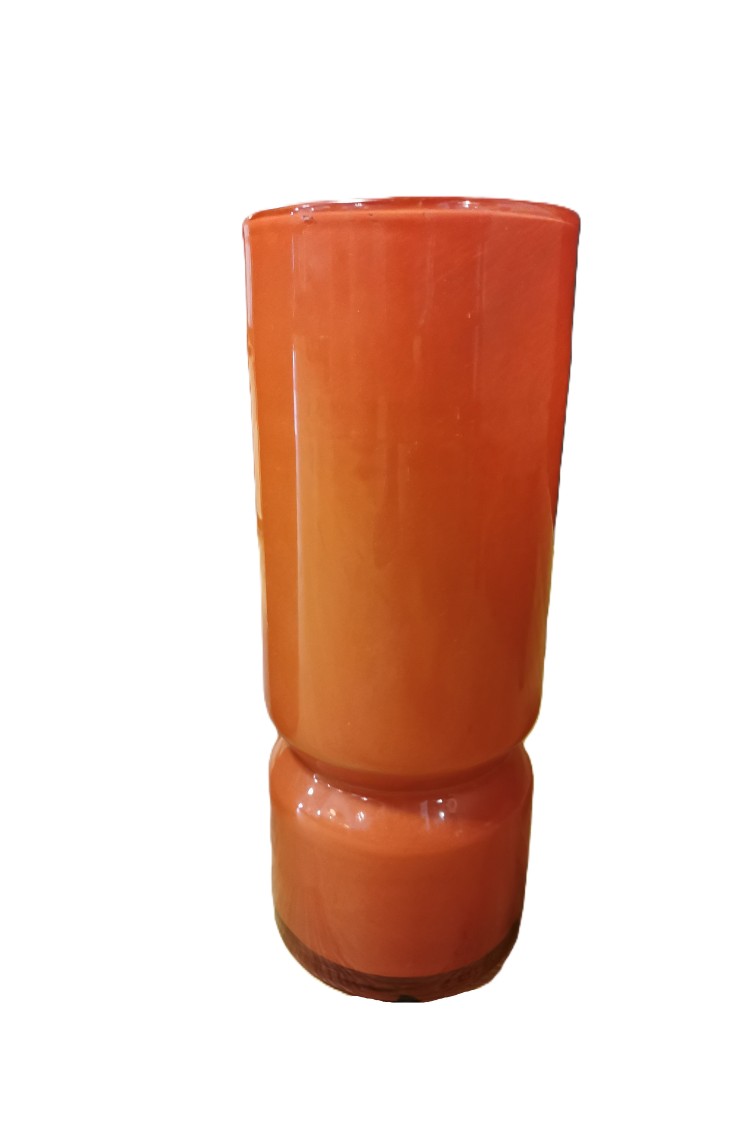 Vase en verre orange 13x13x34 cm / 14x14x24 cm