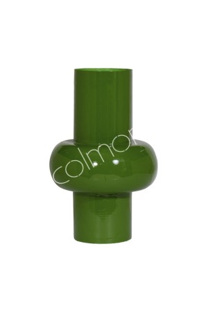 Vase arrondi en métal vert foncé 24x24x36 cm
