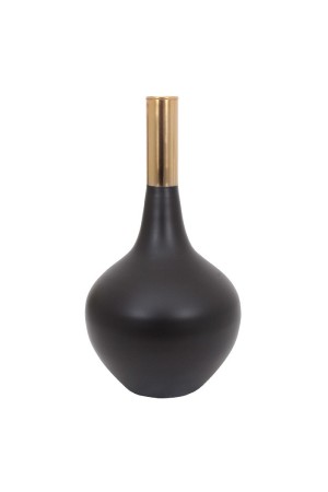 Vase en métal noir et doré 26x26x48 cm