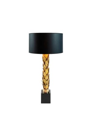 Pied de lampe en métal noir et doré 13x13x89 cm