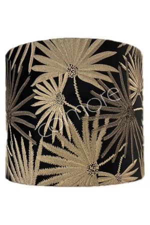 Abat-jour rond noir et doré 45x45x38 cm