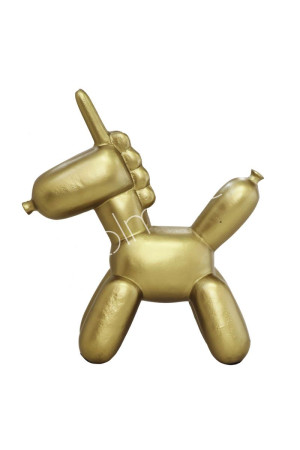 Licorne décorative en aluminium doré 42x50x19 cm